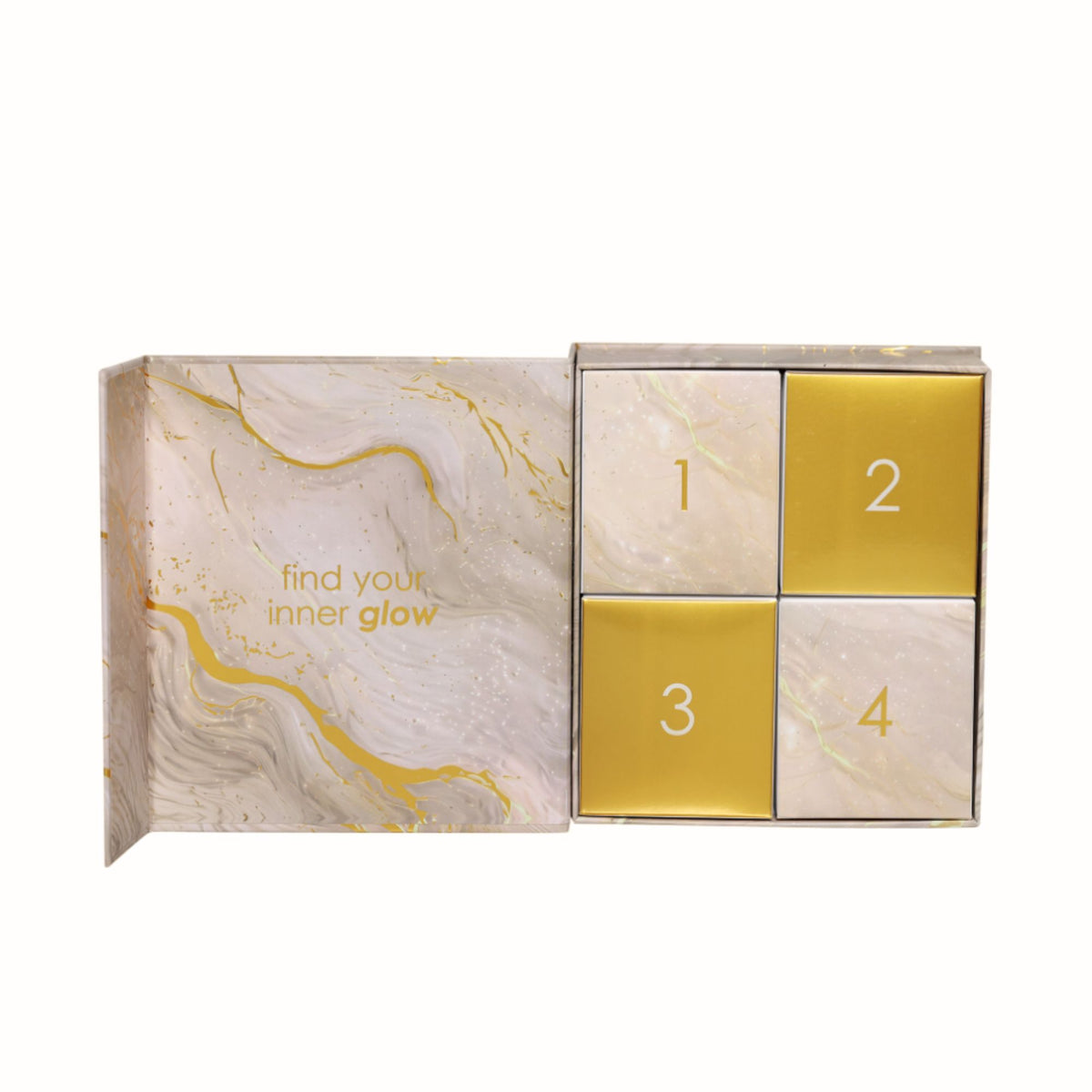 Schmuckset Damen Edelstahl – Adventsbox Aura in Gold, Geschenkbox