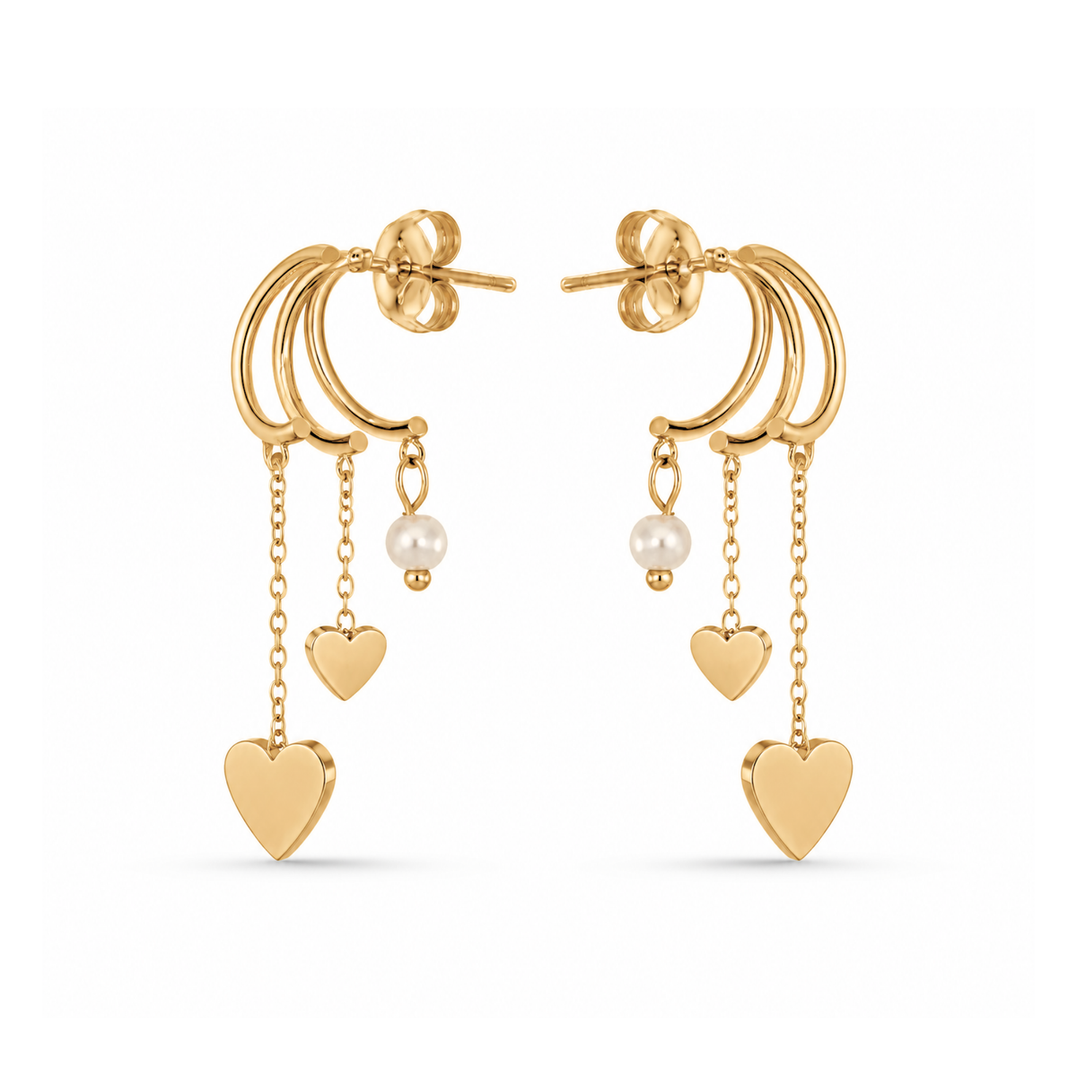 Ohrringe Damen Gold Leire goldfarben - Geschenkbox