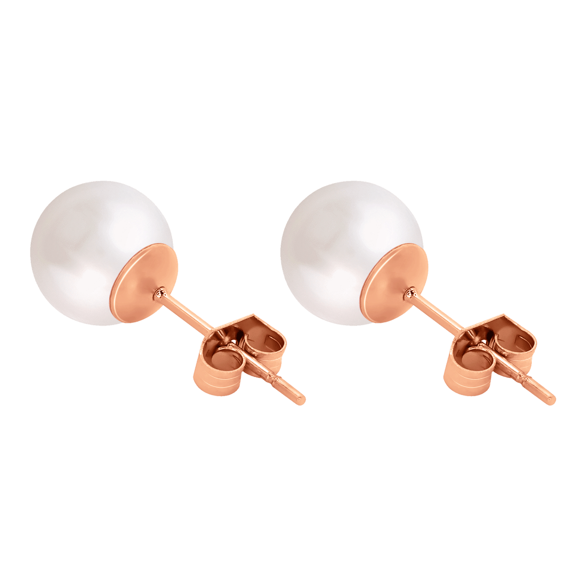 Ohrringe Ohrstecker mit Perle weiss 8mm
