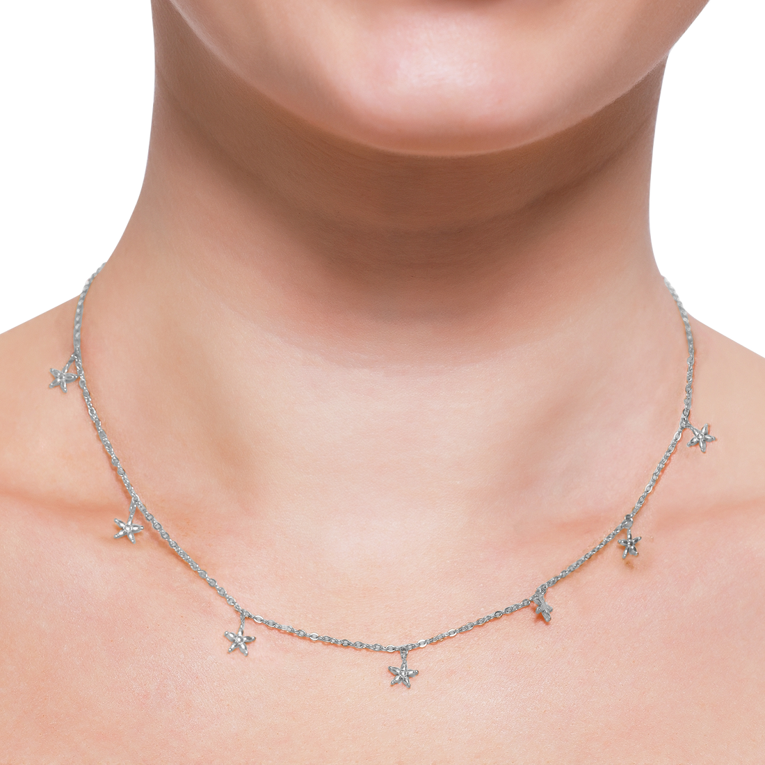 Elegante Sternanhänger Halskette aus Sterlingsilber Damen