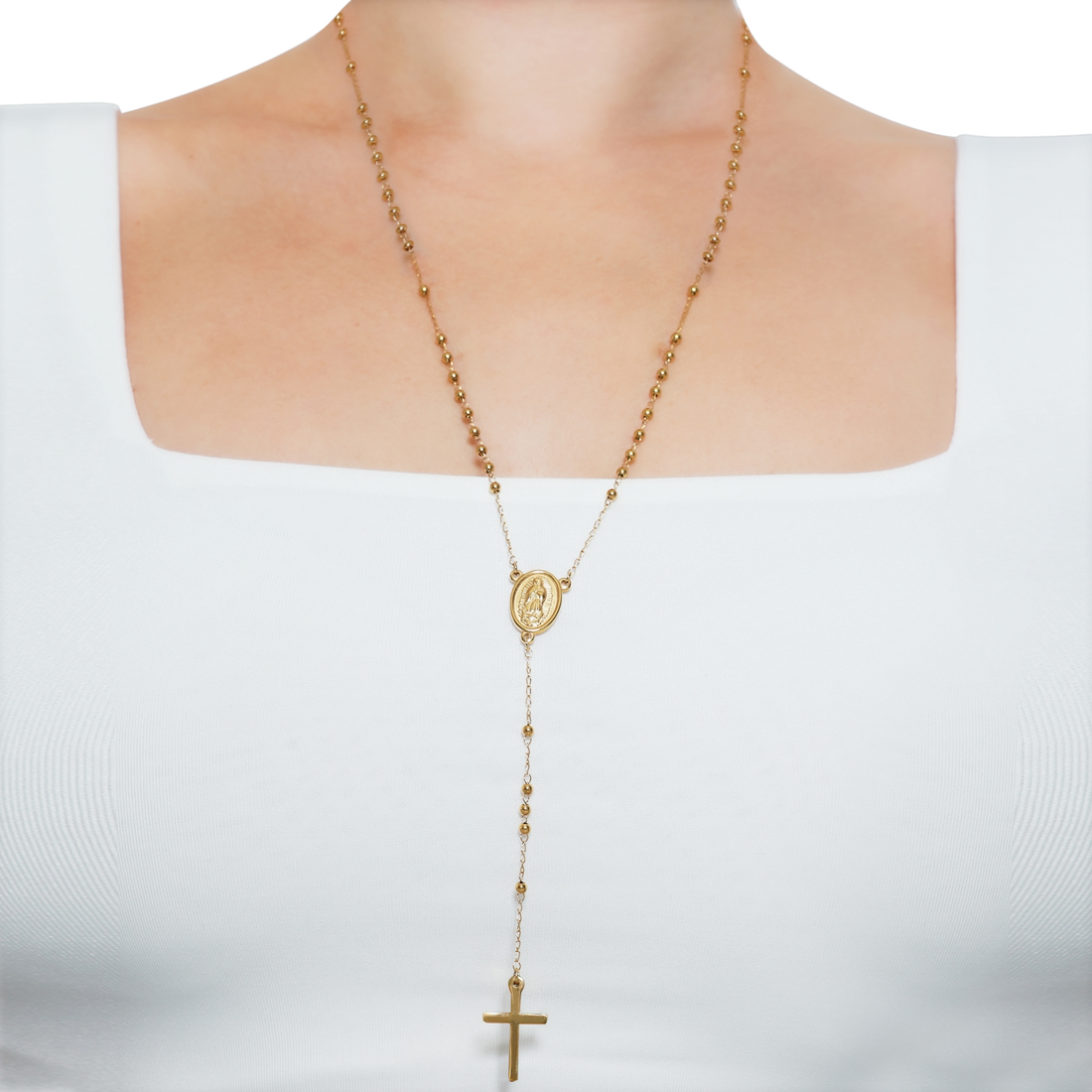 Eleganter goldener Rosenkranz – Spiritueller Halsschmuck