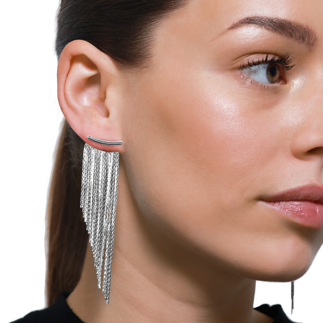 Eleganter Ketten-Ohrring aus Silber für stilvolle Looks