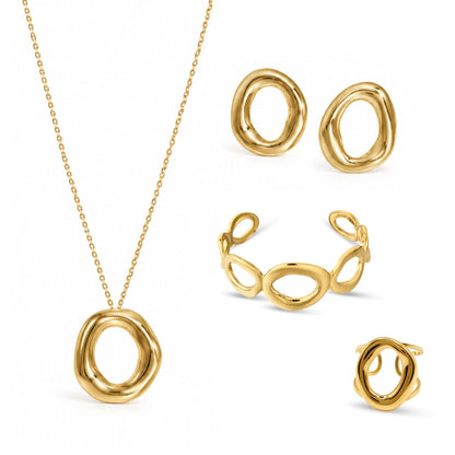 Schmuckset Damen Edelstahl – Adventsbox Aura in Gold, Detail