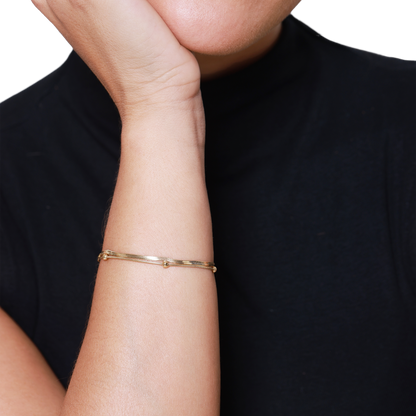 Armband Damen Gold Medea in Gold Detailansicht der Schlangenkette