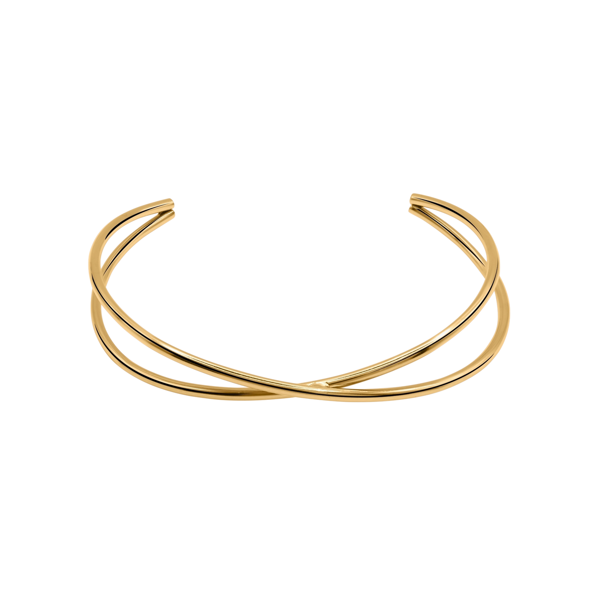 Armband Damen Edelstahl Dafne in Gold mit gekreuzten Baendern - Produktbild
