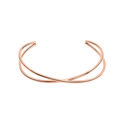 Armband Damen Edelstahl Dafne in Rose mit gekreuzten Baendern - Produktbild