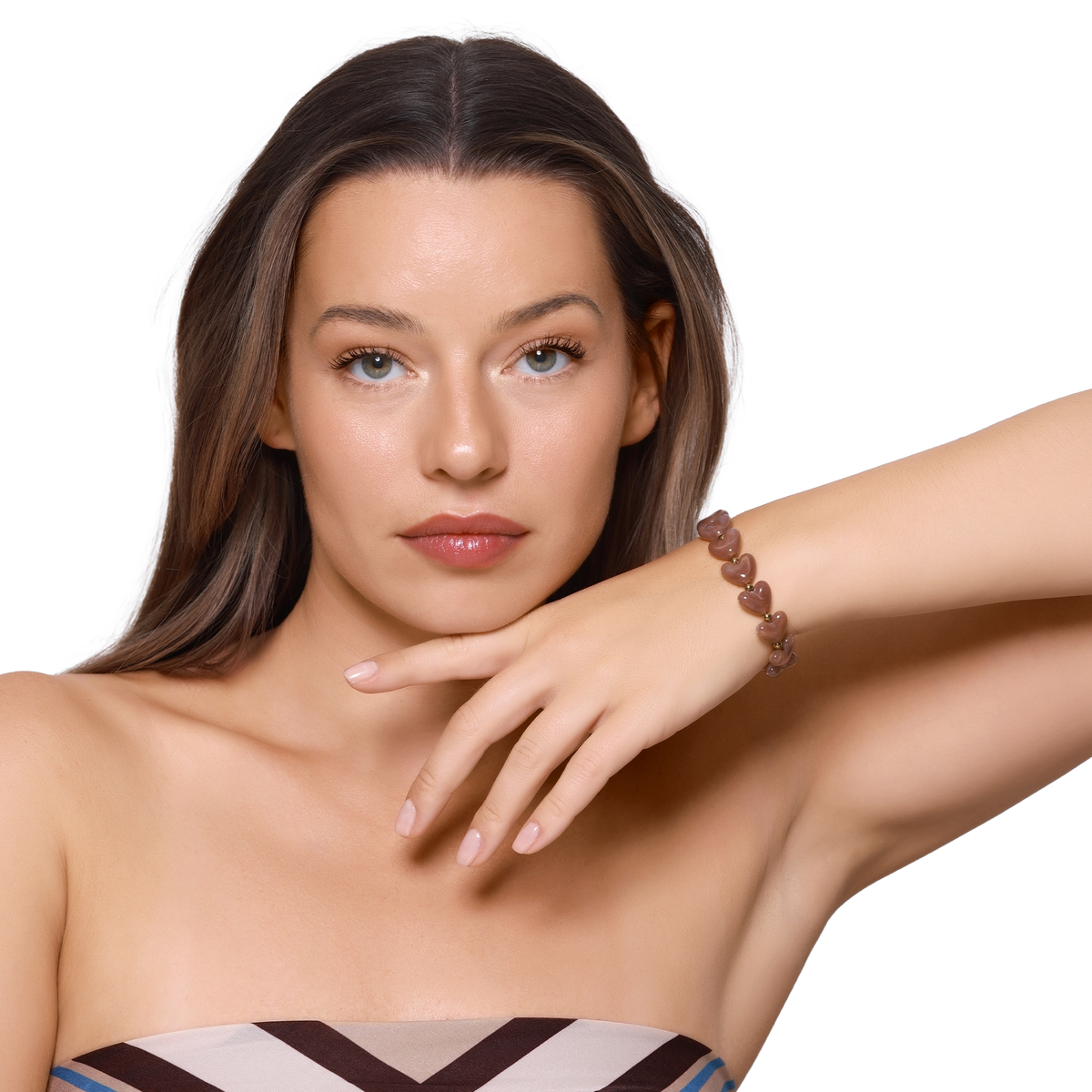 Armband Damen Edelstahl Ariadne Gold Light Colorado Topaz am Handgelenk getragen