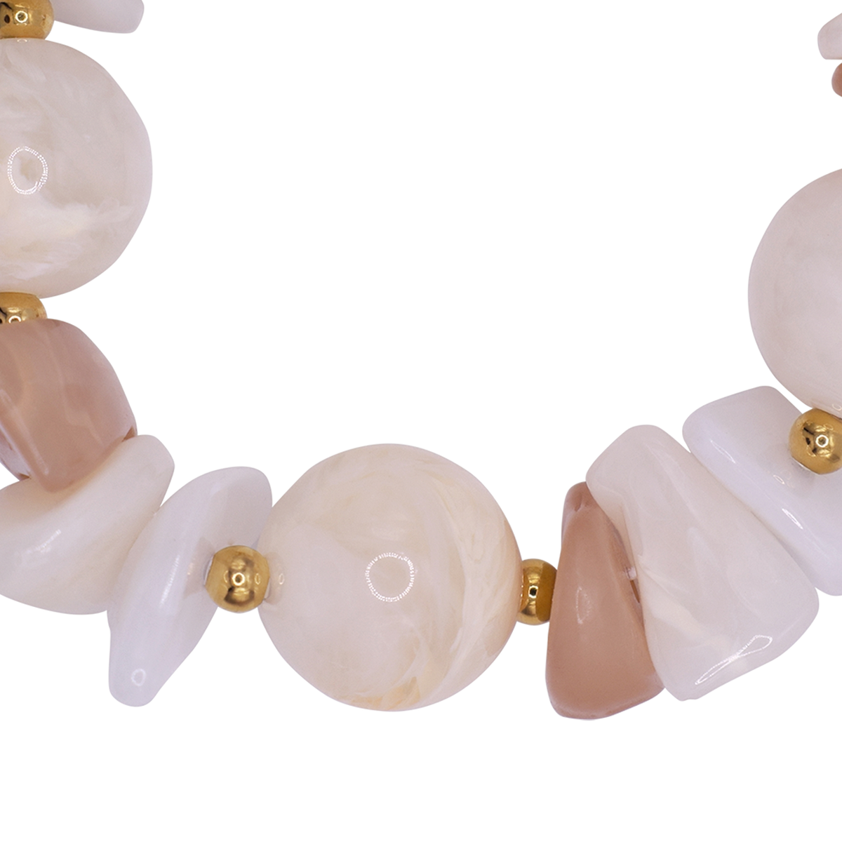 Armband Damen Edelstahl Hekla in Gold mit Stein Silk - offener Armreif im Detail