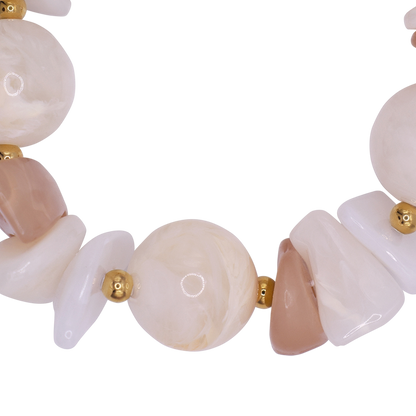 Armband Damen Edelstahl Hekla in Gold mit Stein Silk - offener Armreif im Detail