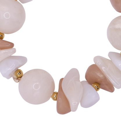 Armband Damen Edelstahl Hekla in Gold mit Stein Silk - gestylt kombiniert