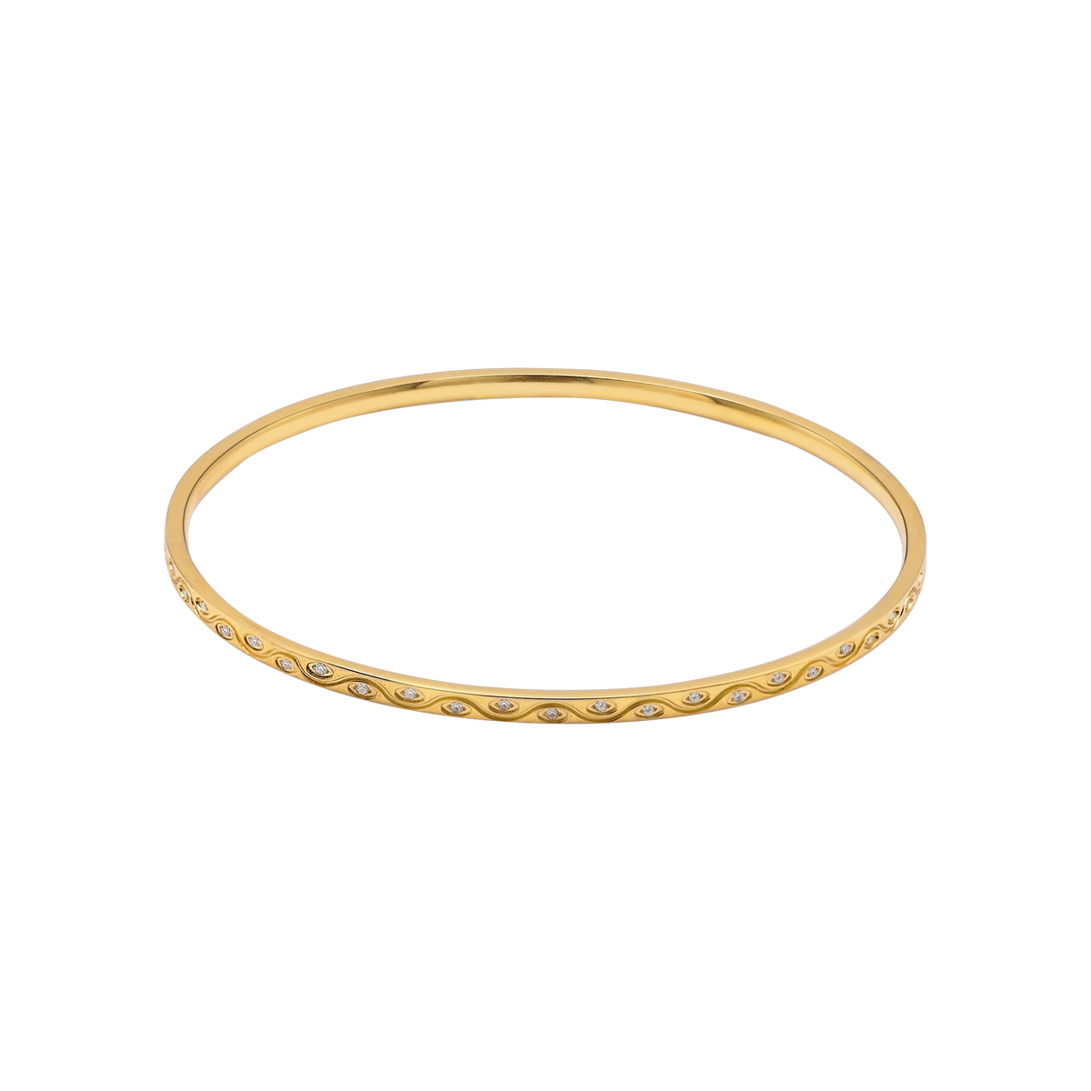 Armband Damen Edelstahl Aerin in Gold - Armreif mit klaren Steinen