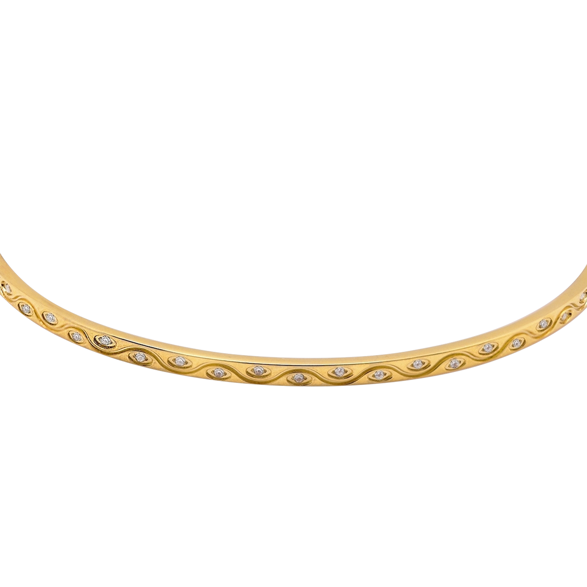 Armband Damen Edelstahl Aerin in Gold - Detail des schmalen Armreifs