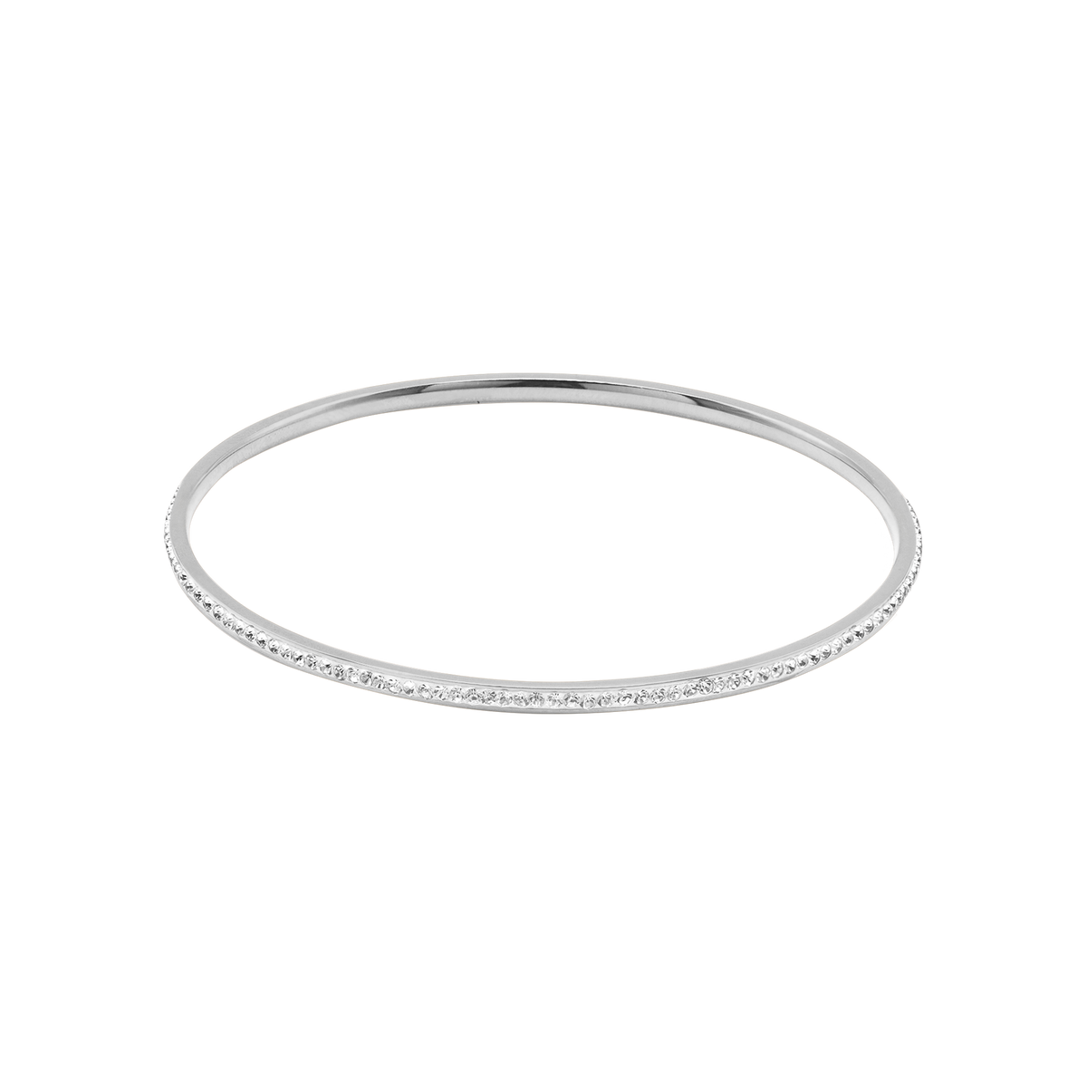 Armband Damen Edelstahl Andrine in Silber mit weißen Steinen - Produktbild