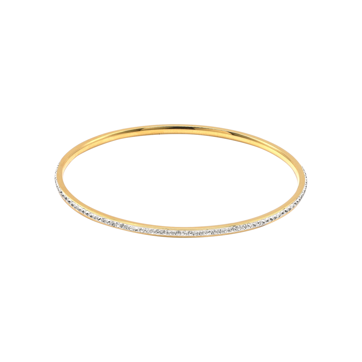 Armband Damen Edelstahl Andrine in Gold mit weissen Steinen - Produktbild