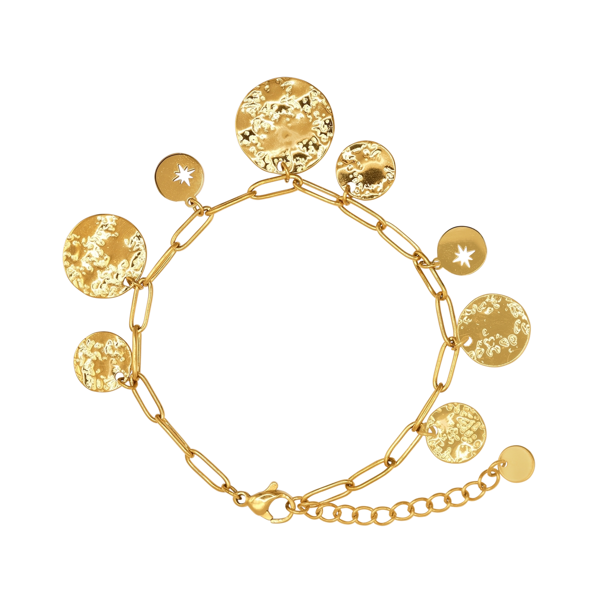 Fußkettchen Damen Gold Selene in Gold stilvoll zum Outfit gestylt