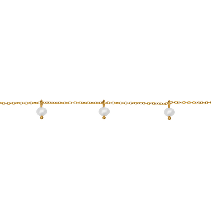 Fußkettchen Damen Gold Lark in Gold am Knöchel getragen
