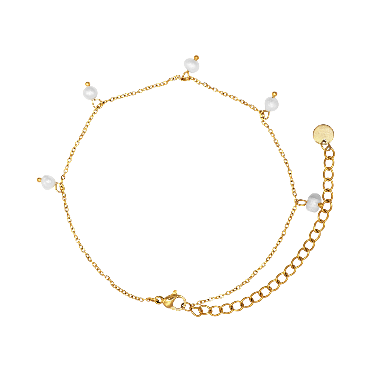 Fußkettchen Damen Gold Lark in Gold stilvoll zum Outfit gestylt