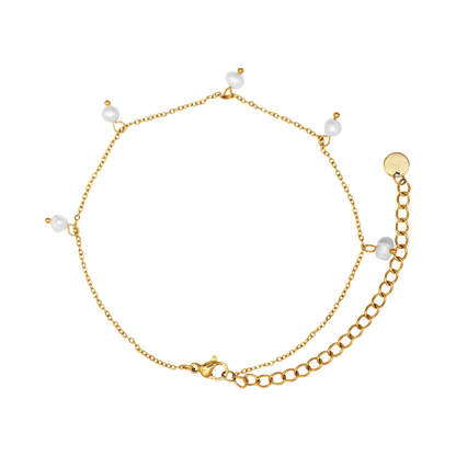 Fußkettchen Damen Gold Lark in Gold stilvoll zum Outfit gestylt