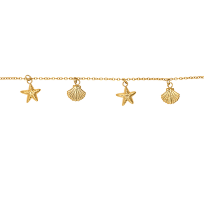 Halskette Damen Gold Marisol mit Muschel und Seestern von Heideman