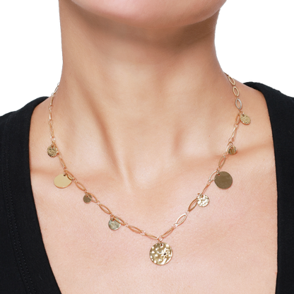 Halskette Damen Gold Selene in Gold Detailansicht der Anhänger