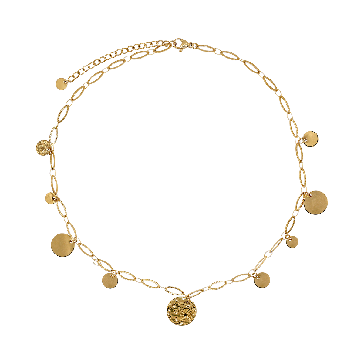 Halskette Damen Gold Selene in Gold Karabinerverschluss im Detail