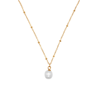 Halskette Damen Gold Camille in Gold mit weißer Perle Produktansicht