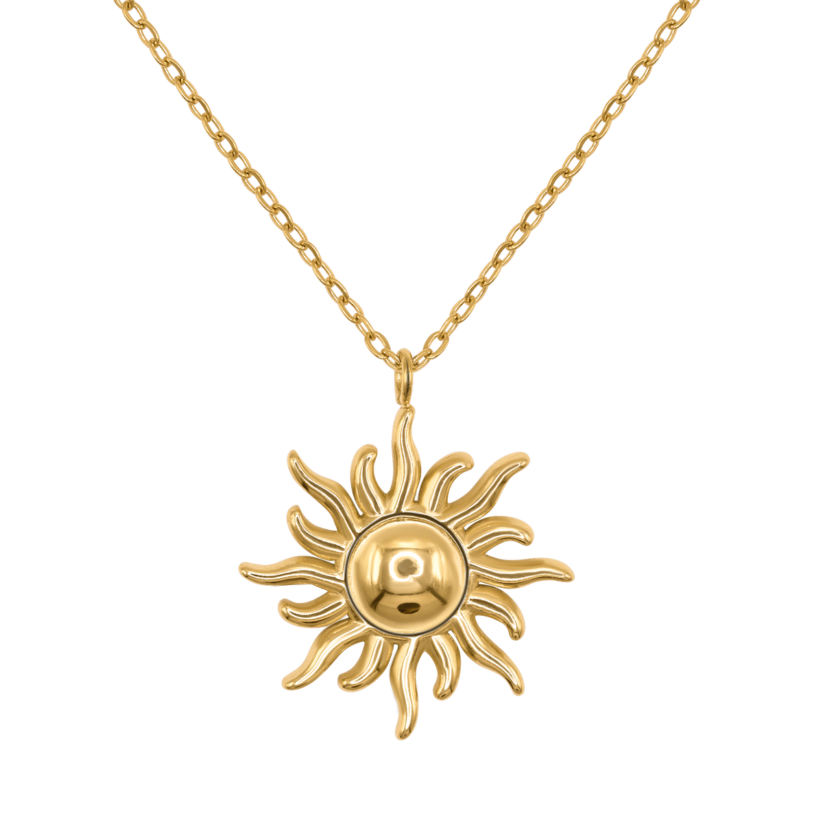 Halskette Damen Gold Halla in Gold mit Sonnenanhänger Produktansicht