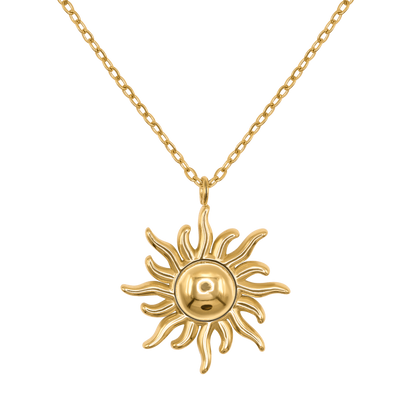 Halskette Damen Gold Halla in Gold mit Sonnenanhänger Produktansicht