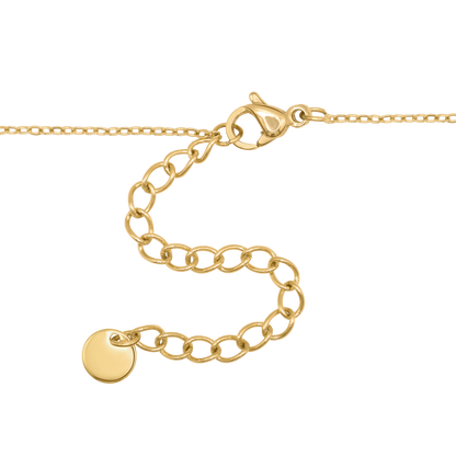 Halskette Damen Gold Halla in Gold stilvoll zum Outfit gestylt