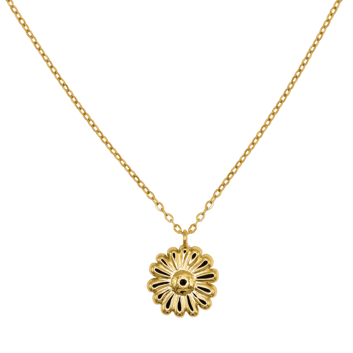 Halskette Damen Gold Moa in Gold mit Blütenanhänger Produktansicht