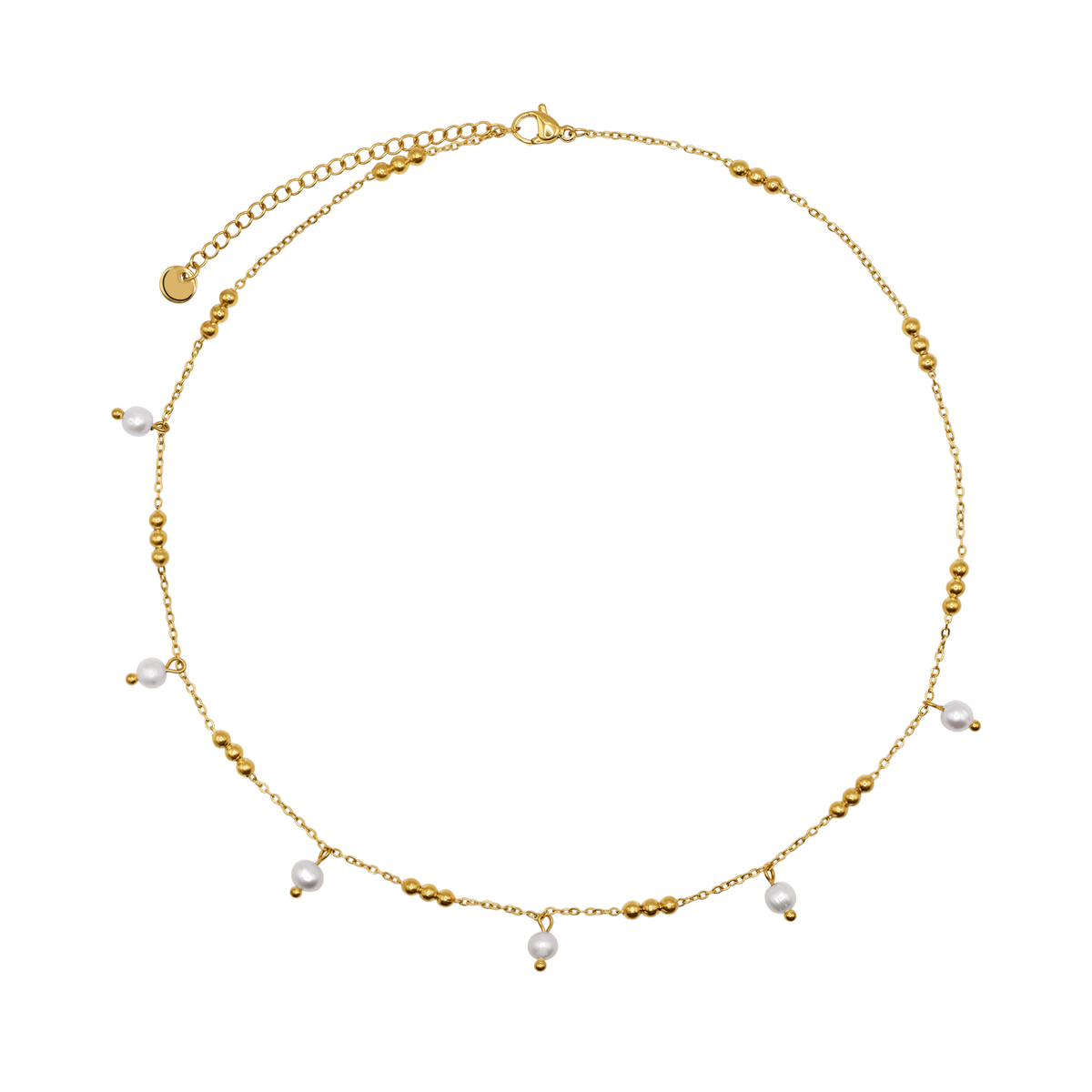 Halskette Damen Gold Oda in Gold Karabinerverschluss im Detail