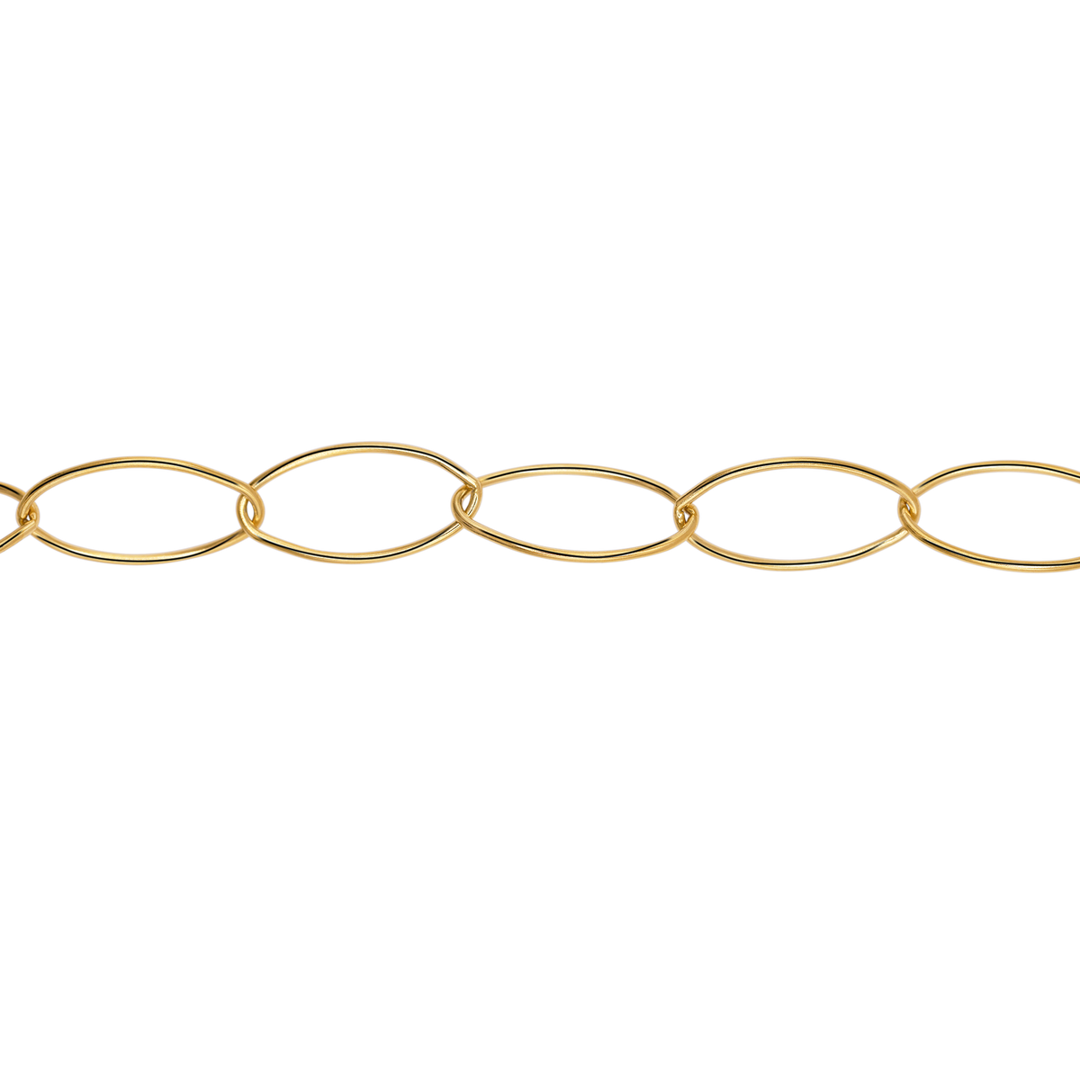 Halskette Damen Gold Isleen in Gold, Produktansicht der Gliederkette mit ovalen Gliedern