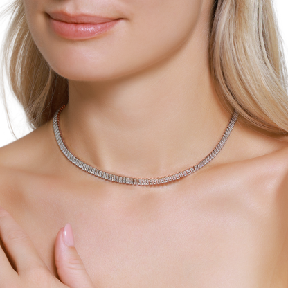 Halskette Damen Edelstahl Zelie Rosé - Detailansicht der Zirkonia