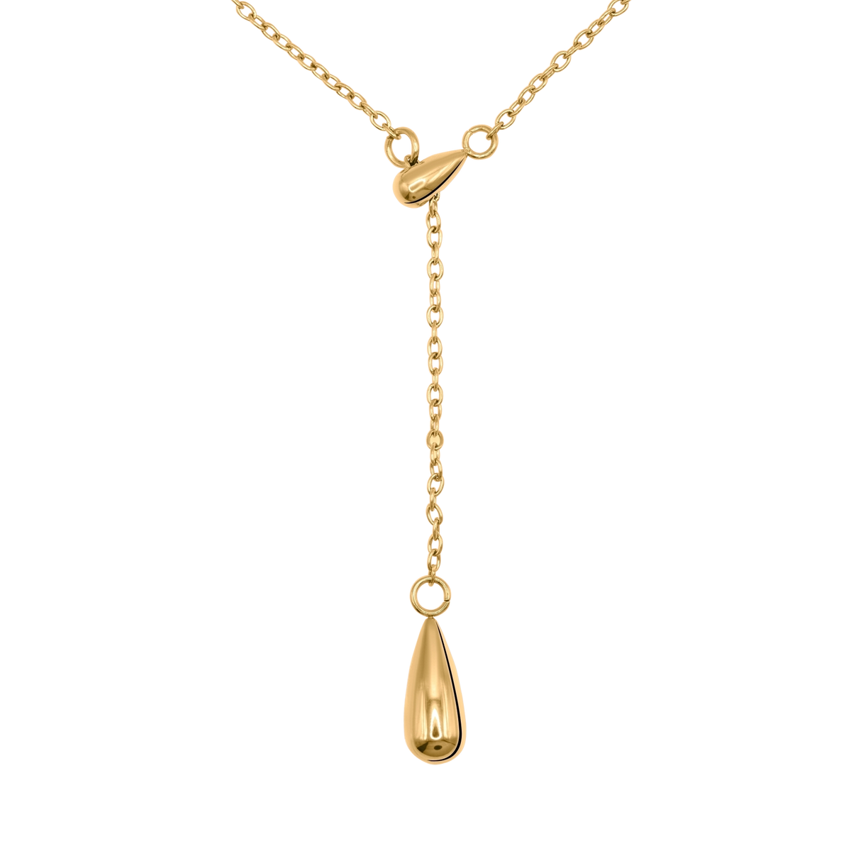 Halskette Damen Edelstahl Eulalie in Gold mit Tropfenanhaenger - Produktbild