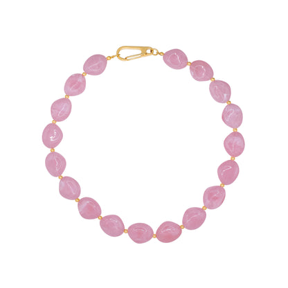 Halskette Damen Gold Xenia mit Stein in Light Rose - Heideman