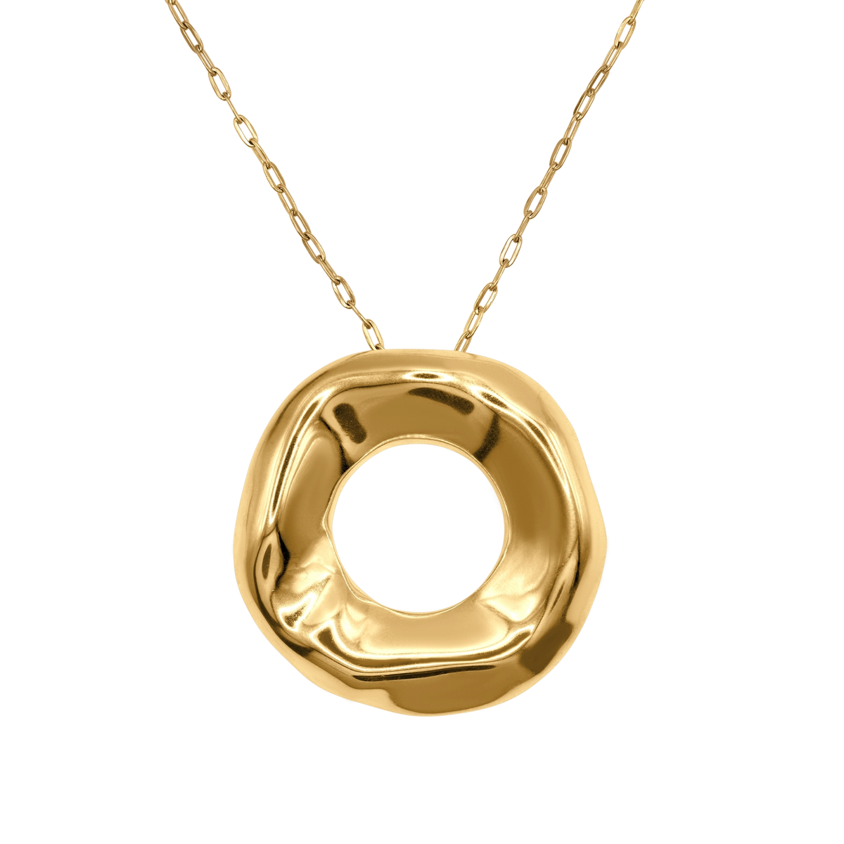 Halskette Damen Edelstahl Colette in Gold mit runden Anhaenger - Produktbild