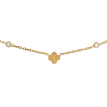 Kette Damen Edelstahl Alizee florale Zirkonia Kette in Gold - Heideman