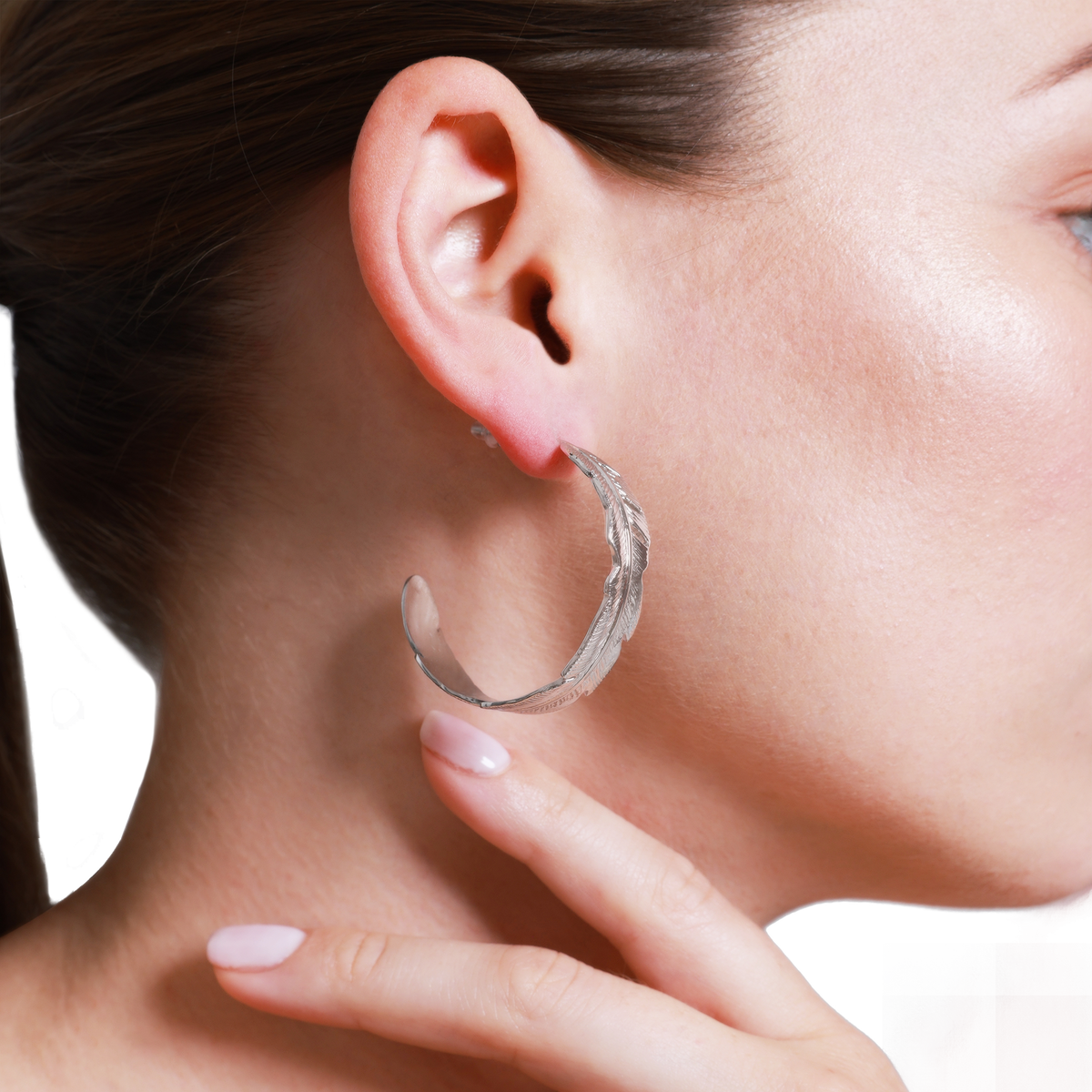 Ohrringe Damen Edelstahl Berrit Silber Detailansicht