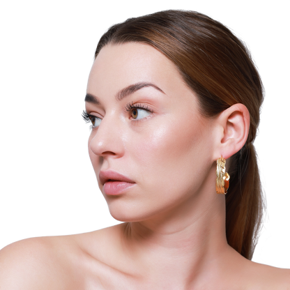 Ohrringe Damen Edelstahl Berrit Gold mit Steckverschluss