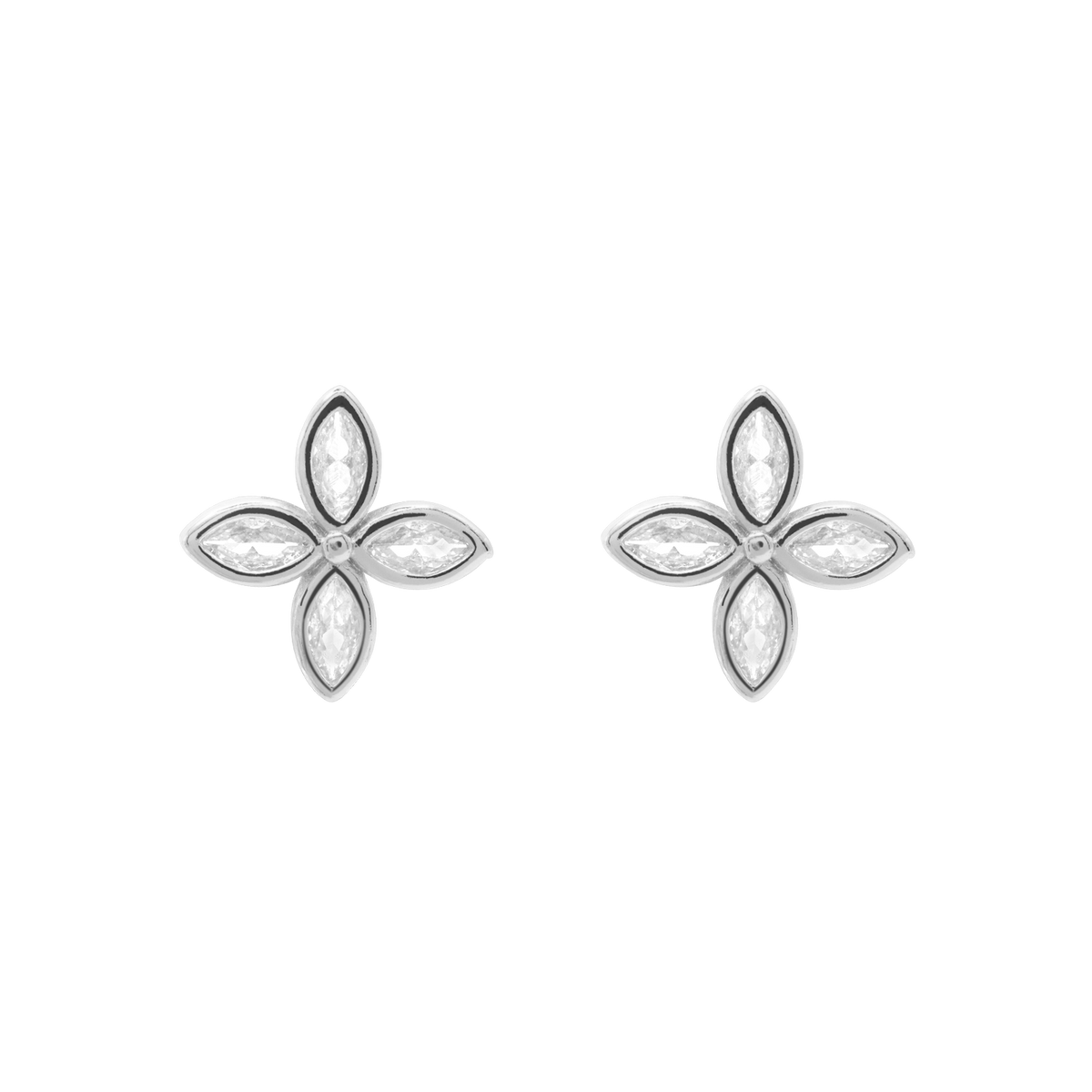 Ohrringe Damen Edelstahl Serena Silber Steckverschluss Detail