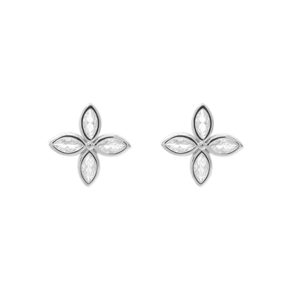Ohrringe Damen Edelstahl Serena Silber Steckverschluss Detail