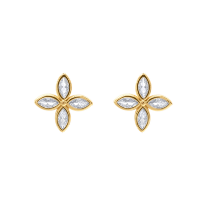Ohrringe Damen Edelstahl Serena Gold Steckverschluss Detail