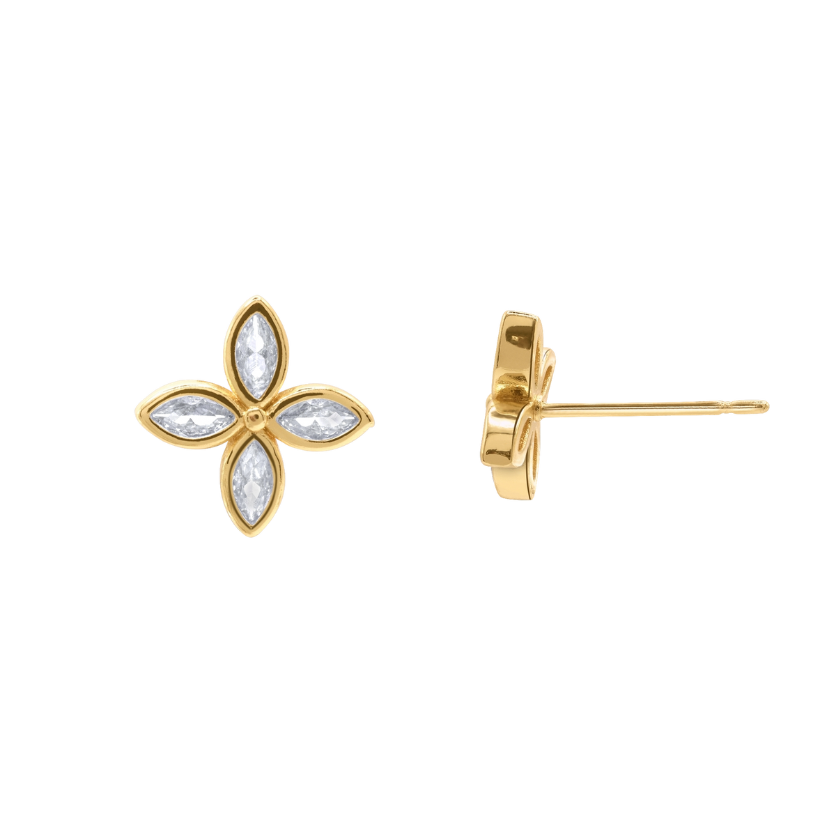 Ohrringe Damen Edelstahl Serena Gold gestylt im Look