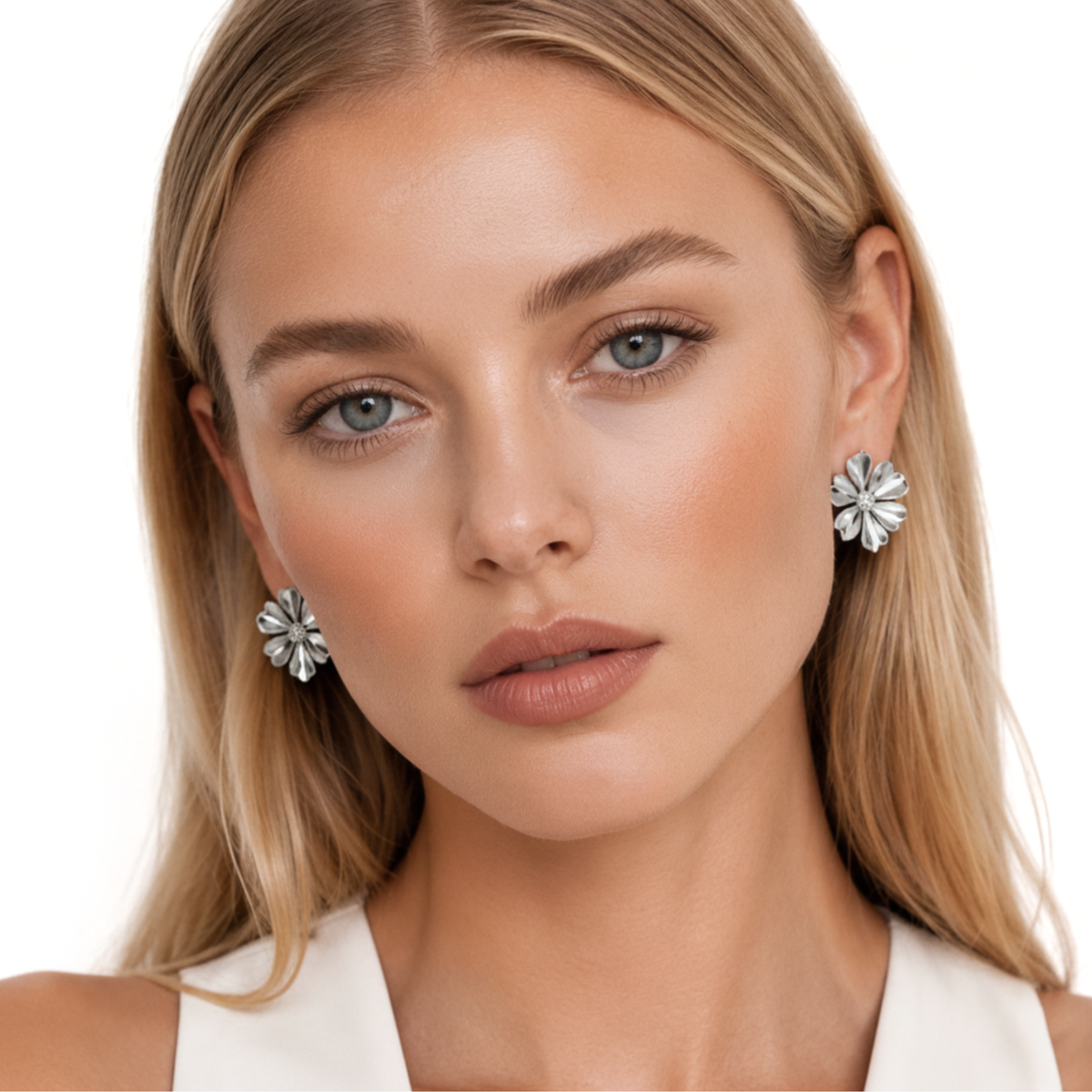 Florale Ohrstecker Silber – Heideman Fia