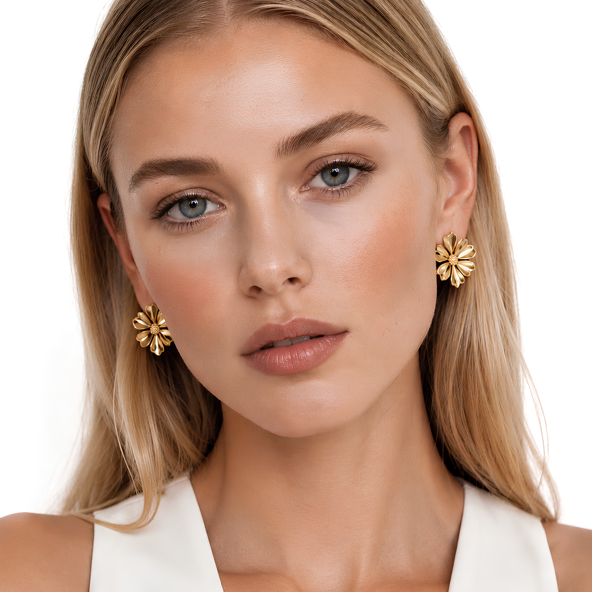 Florale Ohrstecker Gold – Heideman Fia