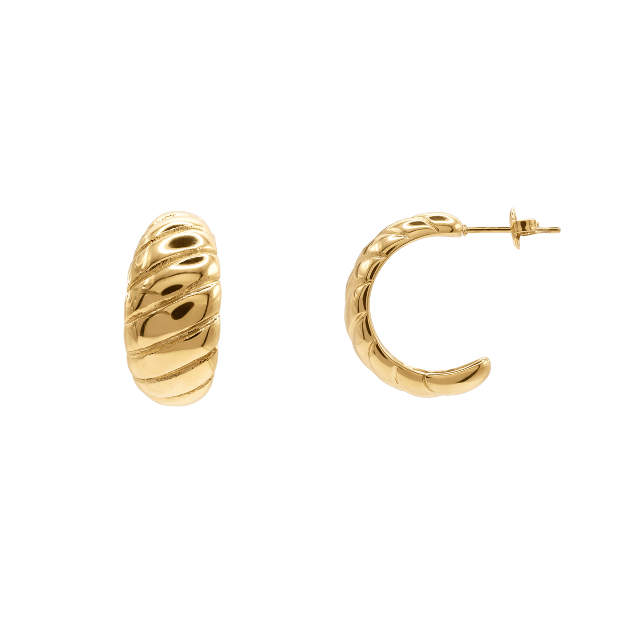 Ohrringe Damen Edelstahl Avani Creolen in Gold – Produktansicht