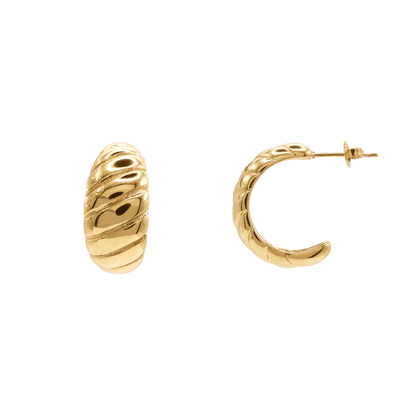 Ohrringe Damen Edelstahl Avani Creolen in Gold – Produktansicht