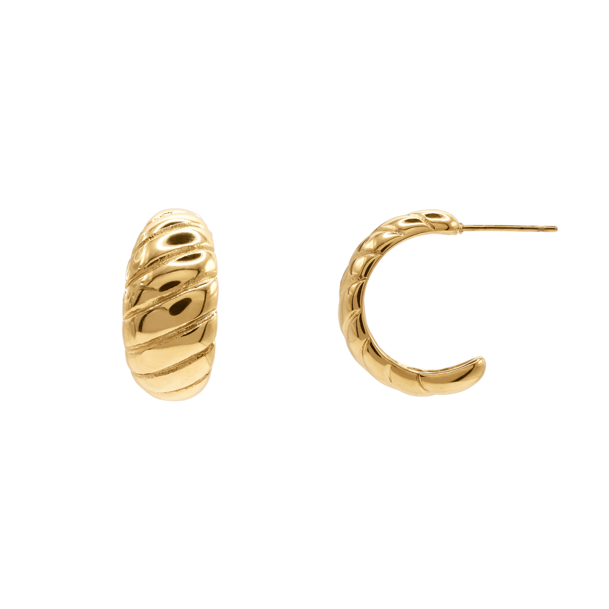 Ohrringe Damen Edelstahl Avani Creolen in Gold – gestylt im Look