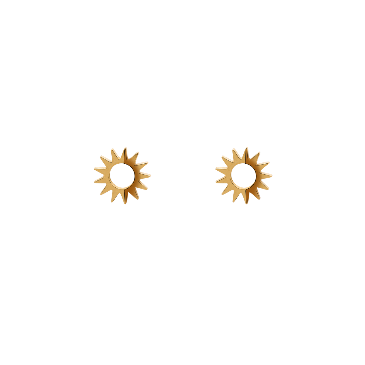 Ohrringe Damen Edelstahl Veda in Gold – Detail des Steckverschlusses