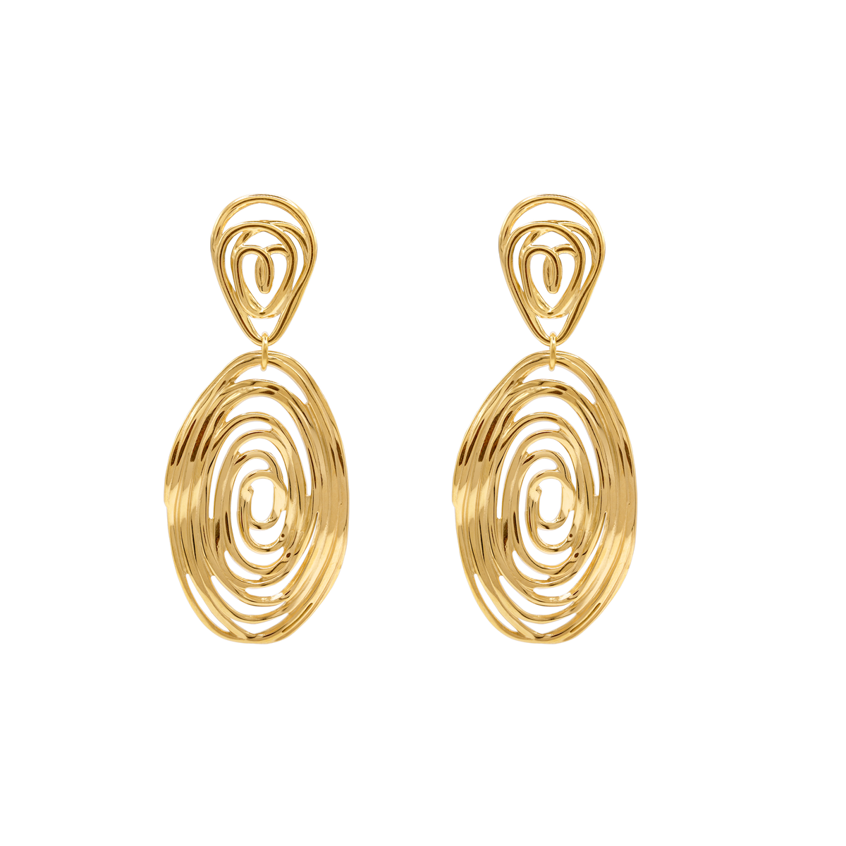 Ohrringe Damen Edelstahl Zora in Gold - Detail des Steckverschlusses